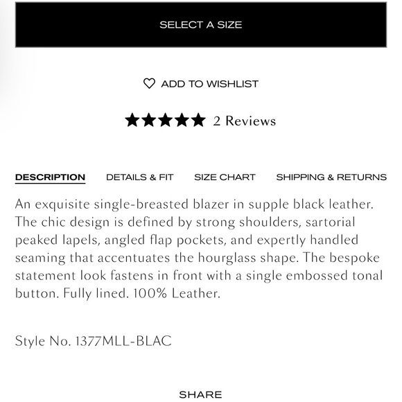 L’AGENCE leather Chamberlain Blazer size 8 - Picture 7 of 8